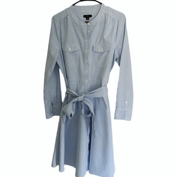 J. Crew Oxford Cotton A Line Shirtdress 10 - Picture 1 of 5